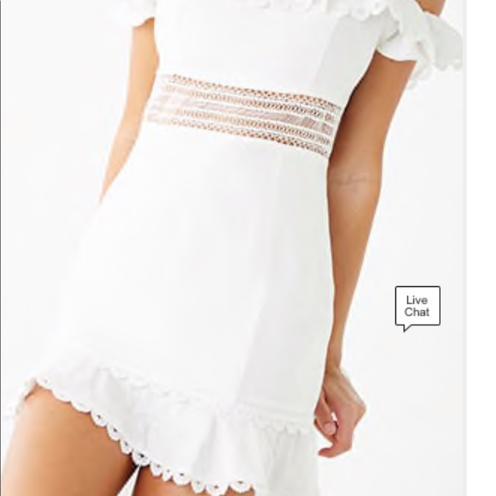 NWOT Ruffle white dress